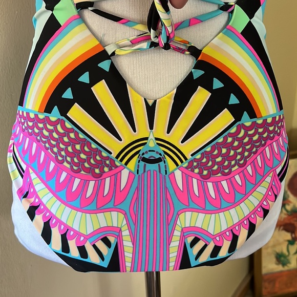 MARA HOFFMAN Size Small Colorful Phoenix Bird Sun Goddess One-Piece Swim $228 - Picture 16 of 16